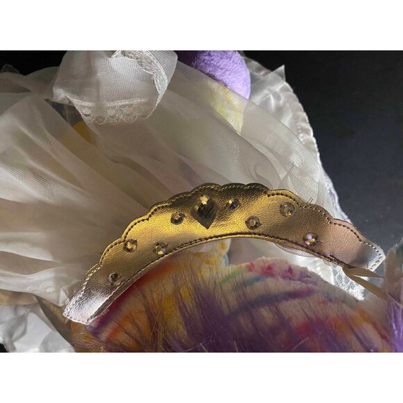 Build A Bear Rainbow Zebra Plush Bride Wedding Dress, Veil, Garter Belt BAB - Picture 15 of 15